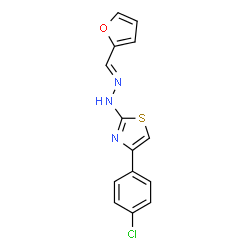 (E)-4-(4-chlorophenyl)-2-(((E)-furan-2-ylmethylene)hydrazono)-2,3-dihydrothiazole结构式