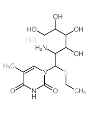 1-(2-amino-1-ethylsulfanyl-3,4,5,6-tetrahydroxy-hexyl)-5-methyl-pyrimidine-2,4-dione Structure