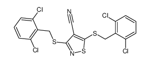 3,5-bis[(2,6-dichlorophenyl)methylsulfanyl]-1,2-thiazole-4-carbonitrile结构式