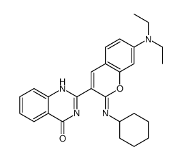 2-[2-(cyclohexylimino)-7-(diethylamino)-2H-1-benzopyran-3-yl]quinazolin-4(1H)-one结构式