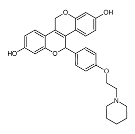 5-[4-(2-(piperidin-1-yl)ethoxy)phenyl]-5,11-dihydrochromeno[4,3-c]-chromene-2,8-diol Structure