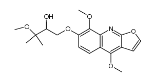 7-(2'-hydroxy-3'-methoxy-prenyloxy)-4,8-dimethoxyfuroquinoline Structure