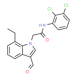 1H-Indole-1-acetamide,N-(2,3-dichlorophenyl)-7-ethyl-3-formyl-(9CI) Structure