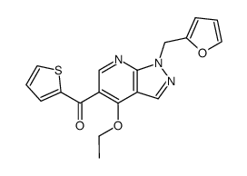 [4-ethoxy-1-(2-furanylmethyl)-1H-pyrazolo[3,4-b]pyridin-5-yl]-2-thienylmethanone结构式