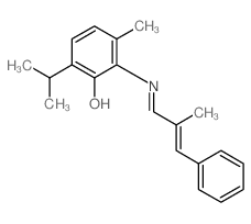 Phenol,3-methyl-6-(1-methylethyl)-2-[(2-methyl-3-phenyl-2-propen-1-ylidene)amino]- structure