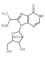 8-(amino-methyl-amino)-9-[3,4-dihydroxy-5-(hydroxymethyl)oxolan-2-yl]-3H-purin-6-one结构式