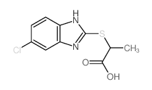 Propanoicacid, 2-[(6-chloro-1H-benzimidazol-2-yl)thio]- Structure