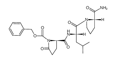 N-(benzyloxycarbonyl)-D-pyroglutamyl-L-leucyl-L-prolinamide结构式