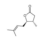 (4S)-4α-Methyl-5β-(3-methyl-2-butenyl)-4,5-dihydrofuran-2(3H)-one结构式