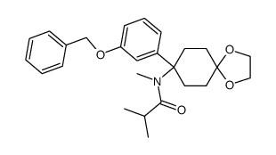 N-[8-(3-Benzyloxy-phenyl)-1,4-dioxa-spiro[4.5]dec-8-yl]-N-methyl-isobutyramide Structure