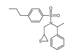 N-(1-phenylethyl)-4-propyl-N-(thiiran-2-ylmethyl)benzenesulfonamide Structure