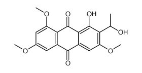 1-hydroxy-2-(1-hydroxyethyl)-3,6,8-trimethoxyanthracene-9,10-dione结构式