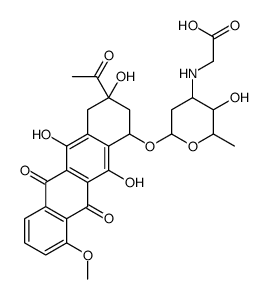 2-[[6-[(3-acetyl-3,5,12-trihydroxy-10-methoxy-6,11-dioxo-2,4-dihydro-1H-tetracen-1-yl)oxy]-3-hydroxy-2-methyloxan-4-yl]amino]acetic acid Structure