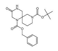 1-Benzyl8-tert-butyl3-oxo-1,4,8-triazaspiro[5.5]undecane-1,8-dicarboxylate Structure