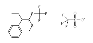 1-methylsulfanyl-2-phenyl-1-(trifluoromethylsulfanyl)butan-1-ylium trifluoromethanesulfonate Structure