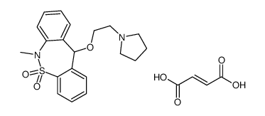 Dibenzo(c,f)(1,2)thiazepine, 6,11-dihydro-6-methyl-11-(2-(1-pyrrolidin yl)ethoxy)-, 5,5-dioxide(Z)-2-butenedioate (1:1) picture