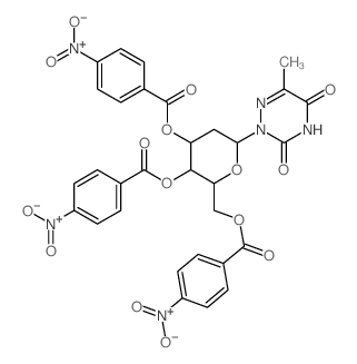 [6-(6-methyl-3,5-dioxo-1,2,4-triazin-2-yl)-3,4-bis[(4-nitrobenzoyl)oxy]oxan-2-yl]methyl 4-nitrobenzoate Structure