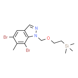 5,7-二溴-6-甲基-1-((2-(三甲基甲硅烷基)乙氧基)甲基)-1H-吲唑结构式