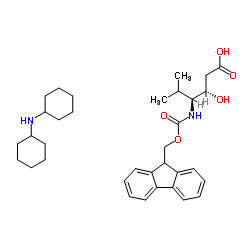 N-环己基环己胺 (3S,4S)-4-[[芴甲氧羰基]氨基]-3-羟基-5-甲基己酸盐结构式