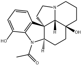 1-Acetyl-20,21-dinoraspidospermidine-5,17-diol structure