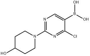 4-Chloro-2-(4-hydroxypiperidino)pyrimidine-5-boronic acid structure