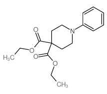 4,4-Piperidinedicarboxylicacid, 1-phenyl-, 4,4-diethyl ester结构式