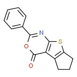 2-phenyl-6,7-dihydro-4H,5H-cyclopenta[4,5]thieno[2,3-d][1,3]oxazin-4-one Structure