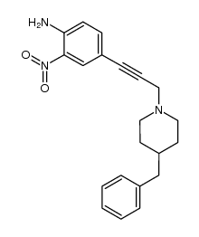 4-[3-(4-benzylpiperidin-1-yl)prop-1-ynyl]-2-nitrobenzeneamine结构式