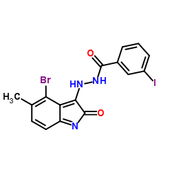 N'-(4-Bromo-5-methyl-2-oxo-2H-indol-3-yl)-3-iodobenzohydrazide结构式