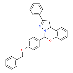 benzyl 4-(2-phenyl-1,10b-dihydropyrazolo[1,5-c][1,3]benzoxazin-5-yl)phenyl ether结构式