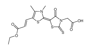 5-ethyl hydrogen 2-[3-(carboxylatomethyl)-4-oxo-2-thioxothiazolidin-5-ylidene]-3,4-dimethyl-2,3-dihydrothiazol-5-acrylate结构式