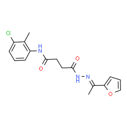 N-(3-chloro-2-methylphenyl)-4-{(2E)-2-[1-(furan-2-yl)ethylidene]hydrazinyl}-4-oxobutanamide结构式