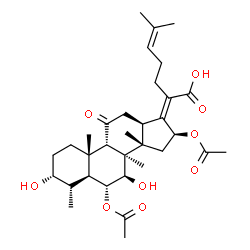 (4α,8α,9β,13α,14β,17Z)-6α,16β-Diacetoxy-3α,7β-dihydroxy-11-oxo-29-nor-5α-dammara-17(20),24-dien-21-oic acid structure