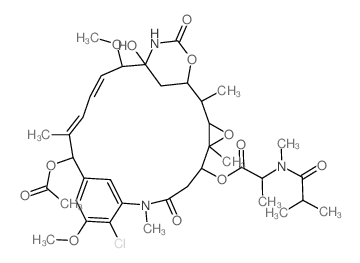 Maytansine,15-(acetyloxy)-N2'-deacetyl-N2'- (2-methyl-1-oxopropyl)- structure