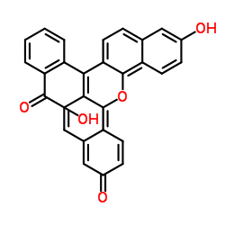 2-(11-Hydroxy-3-oxo-3H-dibenzo[c,h]xanthen-7-yl)benzoic acid structure