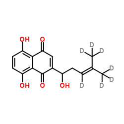 5,8-Dihydroxy-2-[1-hydroxy-4-(2H3)methyl(3,5,5,5-2H4)-3-penten-1-yl]-1,4-naphthoquinone Structure