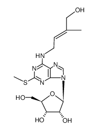 N6-(4-hydroxy-3-methyl-but-2-enyl)-S-methyl-2-thio-isoguanosine Structure