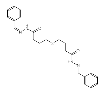 N-(benzylideneamino)-4-[3-[(benzylideneamino)carbamoyl]propylsulfanyl]butanamide结构式