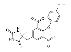 5-[4-(4-methoxy-phenoxy)-3,5-dinitro-benzyl]-5-methyl-imidazolidine-2,4-dione Structure