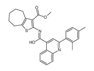 methyl 2-[[2-(2,4-dimethylphenyl)quinoline-4-carbonyl]amino]-5,6,7,8-tetrahydro-4H-cyclohepta[b]thiophene-3-carboxylate结构式