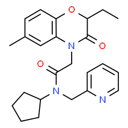 4H-1,4-Benzoxazine-4-acetamide,N-cyclopentyl-2-ethyl-2,3-dihydro-6-methyl-3-oxo-N-(2-pyridinylmethyl)-(9CI) Structure