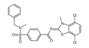 4-[benzyl(methyl)sulfamoyl]-N-(4,7-dichloro-3-methyl-1,3-benzothiazol-2-ylidene)benzamide结构式