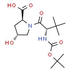 (2S,4R)-1-((S)-2-((叔丁氧羰基)氨基)-3,3-二甲基丁酰基)-4-羟基吡咯烷-2-羧酸结构式