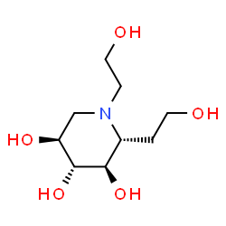 3,4,5-Piperidinetriol, 1,2-bis(2-hydroxyethyl)-, (2R,3R,4R,5S)- (9CI)结构式