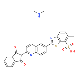 2-[2-(2,3-dihydro-1,3-dioxo-1H-inden-2-yl)quinolin-6-yl]-6-methylbenzothiazole-7-sulphonic acid, compound with dimethylamine (1:1) Structure