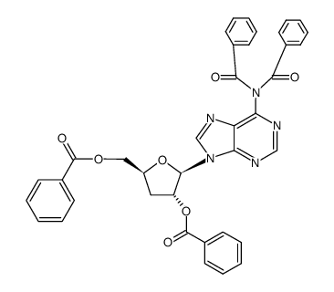 (2R,3R,5S)-2-[6-(N-benzoylbenzamido)-9H-purin-9-yl]-5-[(benzoyloxy)methyl]oxolan-3-yl benzoate Structure