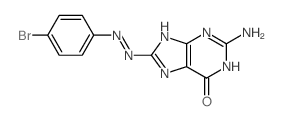 6H-Purin-6-one, 2-amino-8-((4-bromophenyl)azo)-1,7-dihydro-结构式