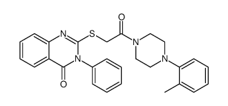 2-[2-[4-(2-methylphenyl)piperazin-1-yl]-2-oxoethyl]sulfanyl-3-phenylquinazolin-4-one结构式