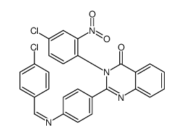 3-(4-chloro-2-nitrophenyl)-2-[4-[(4-chlorophenyl)methylideneamino]phenyl]quinazolin-4-one结构式