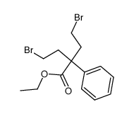 4-bromo-2-(2-bromo-ethyl)-2-phenyl-butyric acid ethyl ester结构式